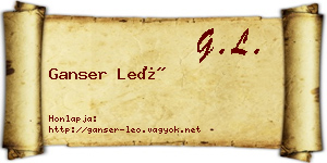 Ganser Leó névjegykártya